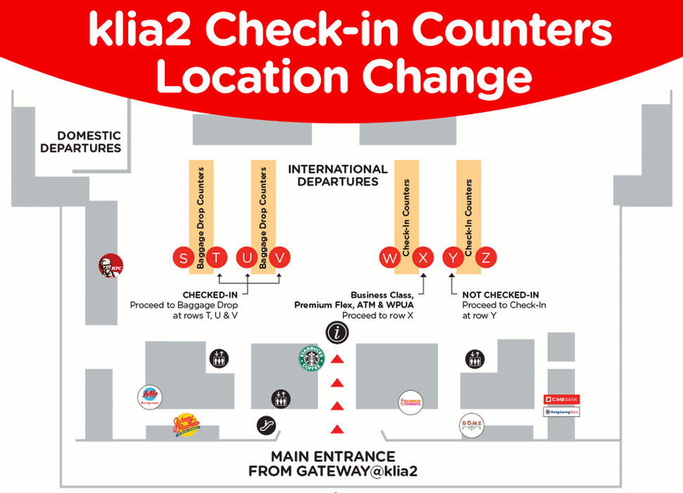 AirAsia check-in / baggge drop counters