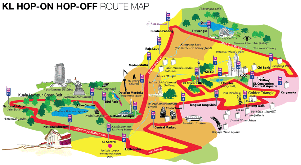 KL Hop-On Hop-Off Route Map