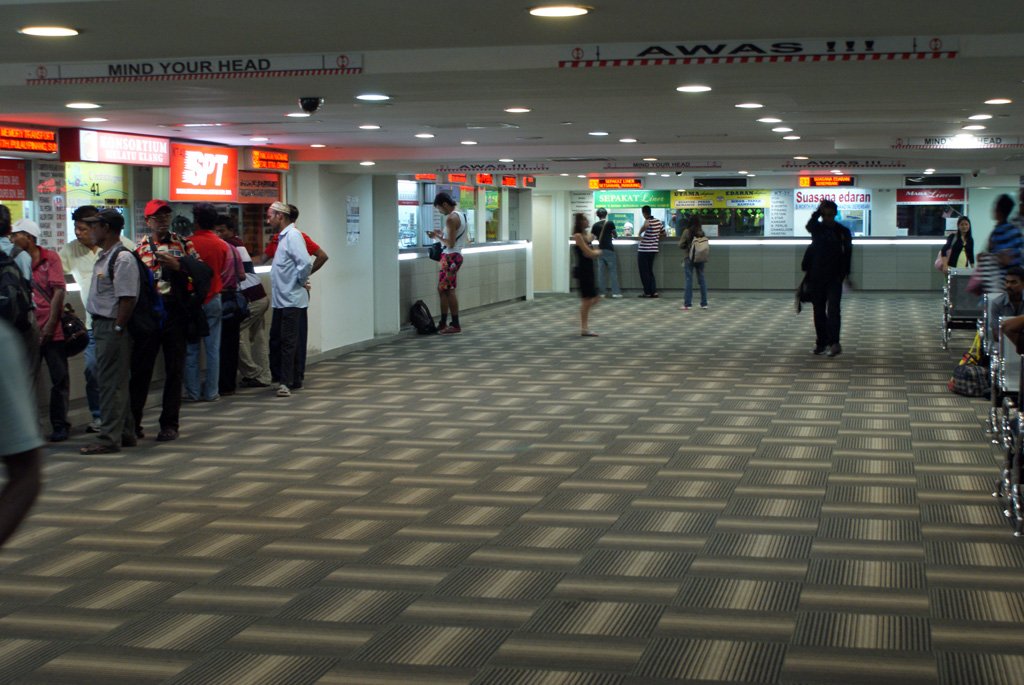 Bus ticket counters available at first floor of Pudu Sentral