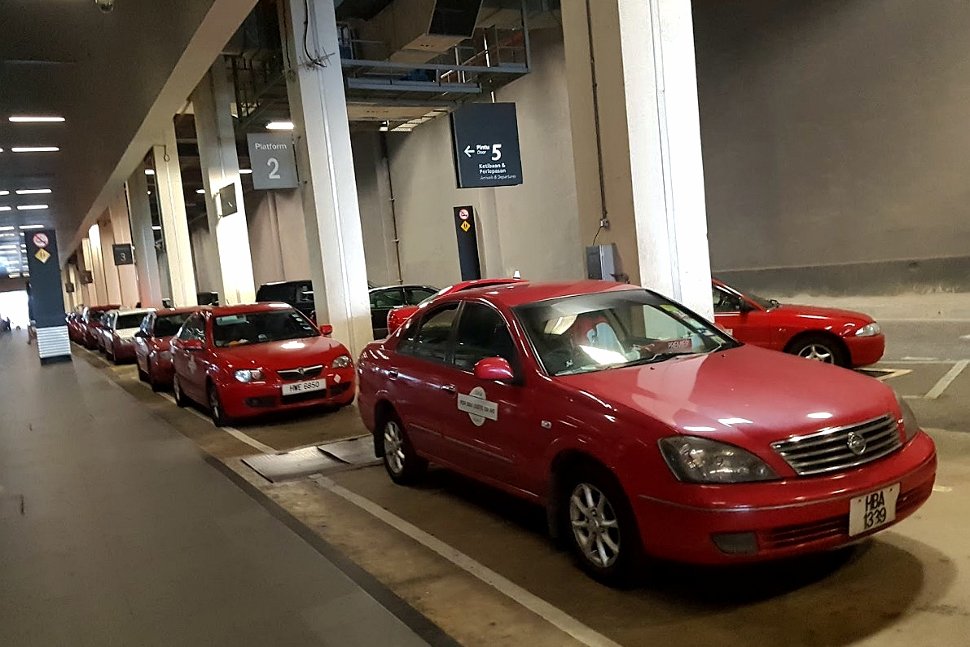 Taxis waiting at the Taxi terminal
