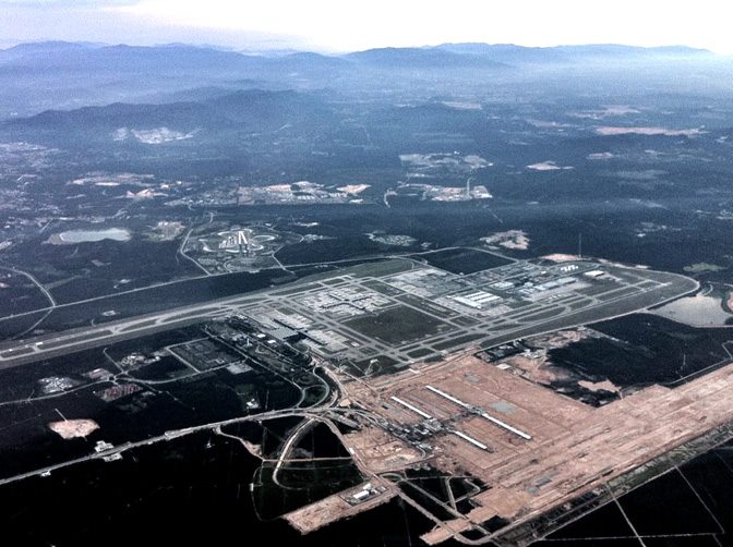 Aerial view of klia2 construction site, 1 May 2012