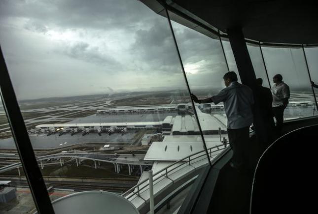 A view of klia2 from the air traffic control tower of KLIA on 24 April. The new low-cost carrier terminal opened today and is expected to handle around 25,000 passengers daily.