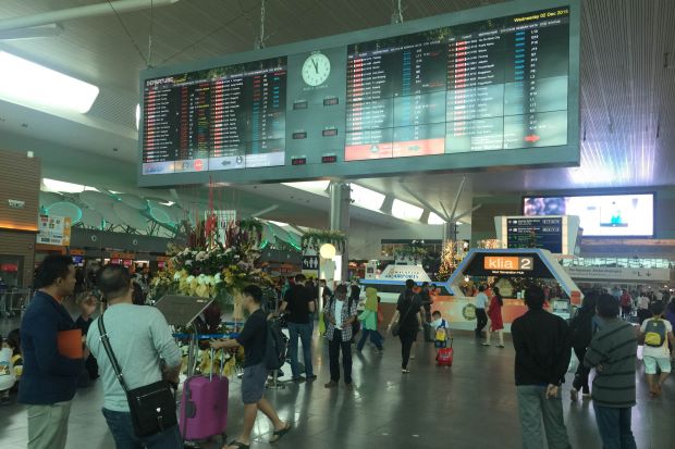 The departure hall at klia2 on Wednesday looking busy as usual but flights are back to normal