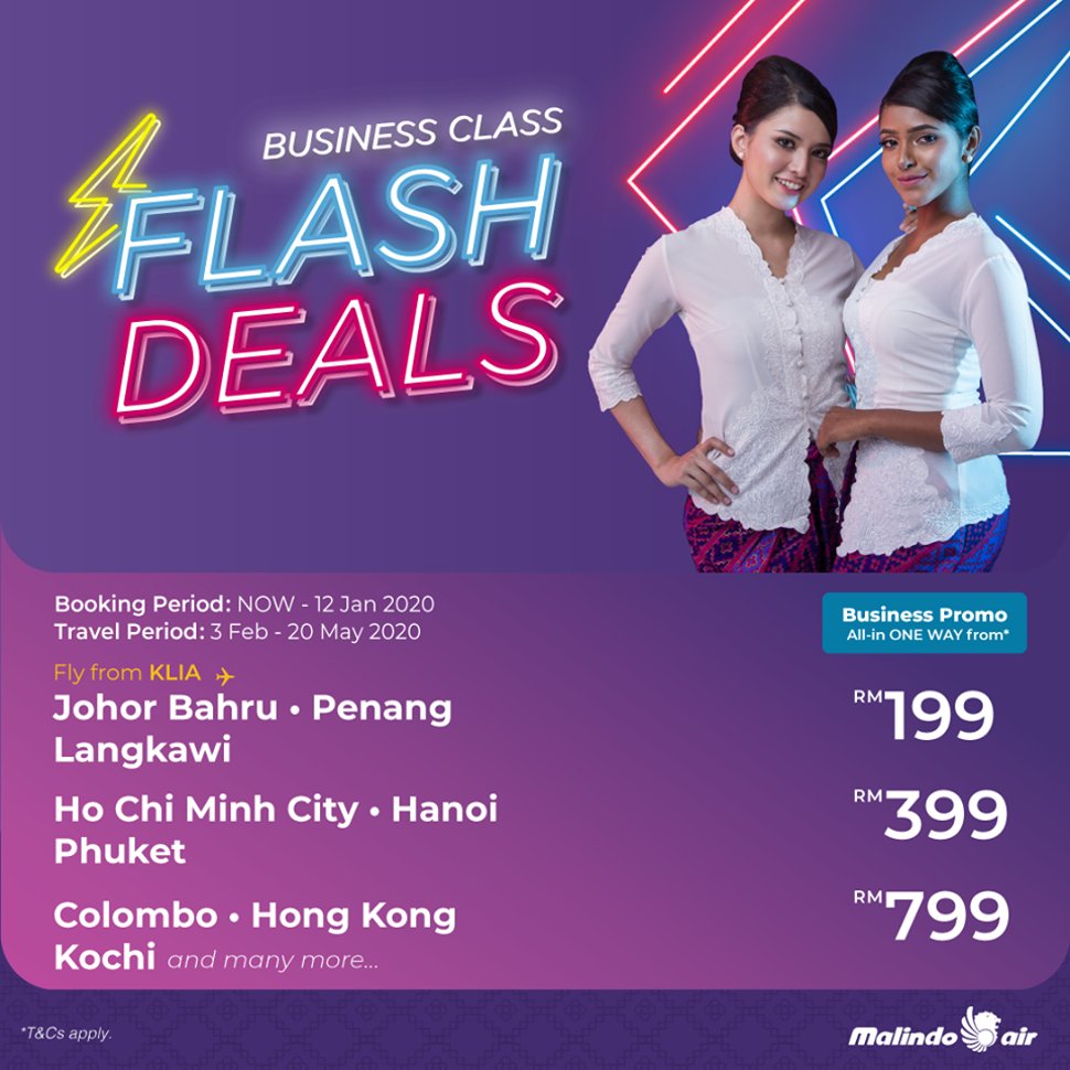 Business Class Flash Deals from RM199!