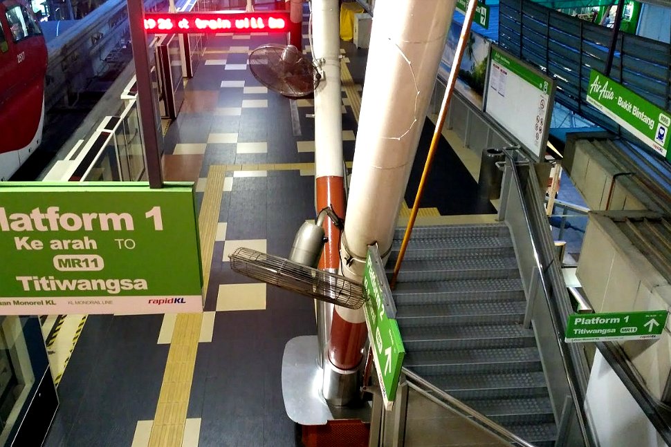 Staircase access to the platform level