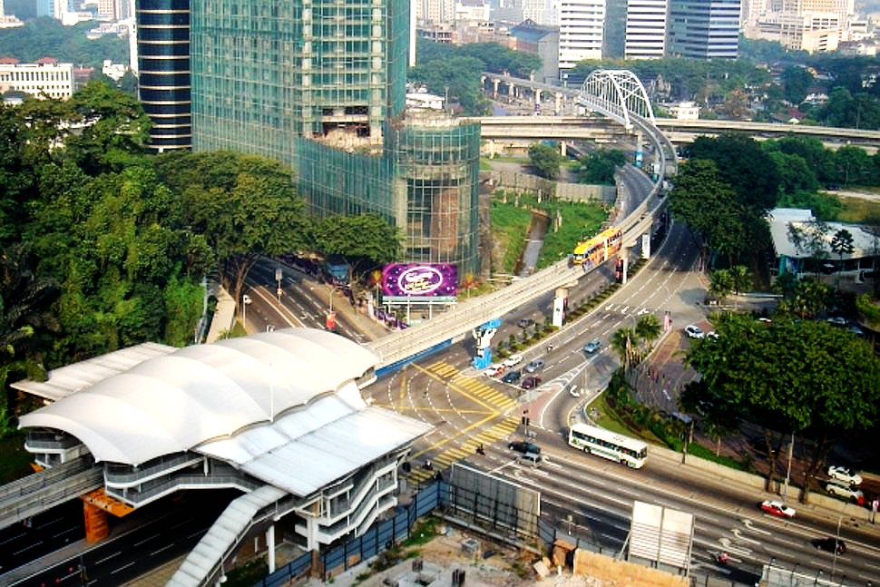 Aerial view of Bukit Nanas Monorail station