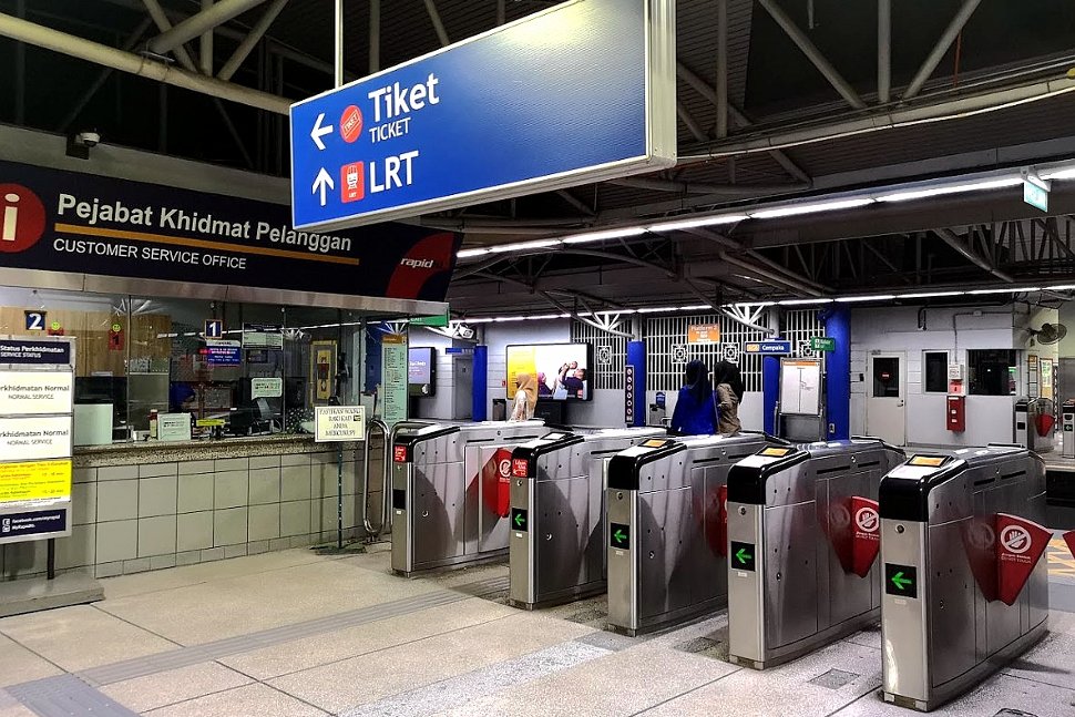 Faregates and ticket counter at the LRT Station