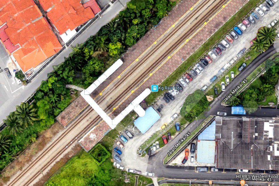 View of Kampung Raja Uda KTM Komuter station