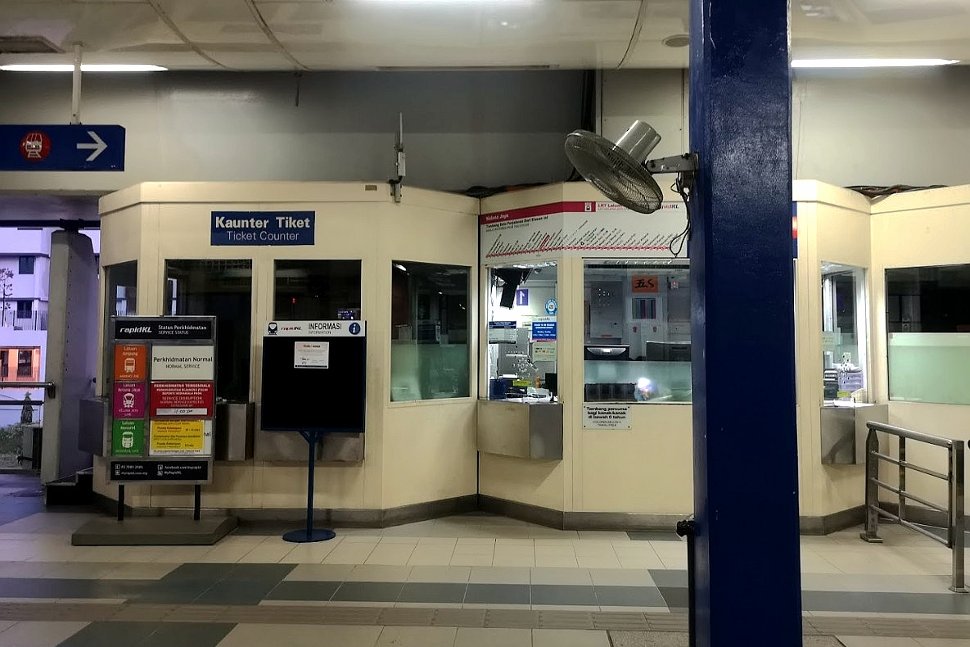 Ticket counter at the LRT station