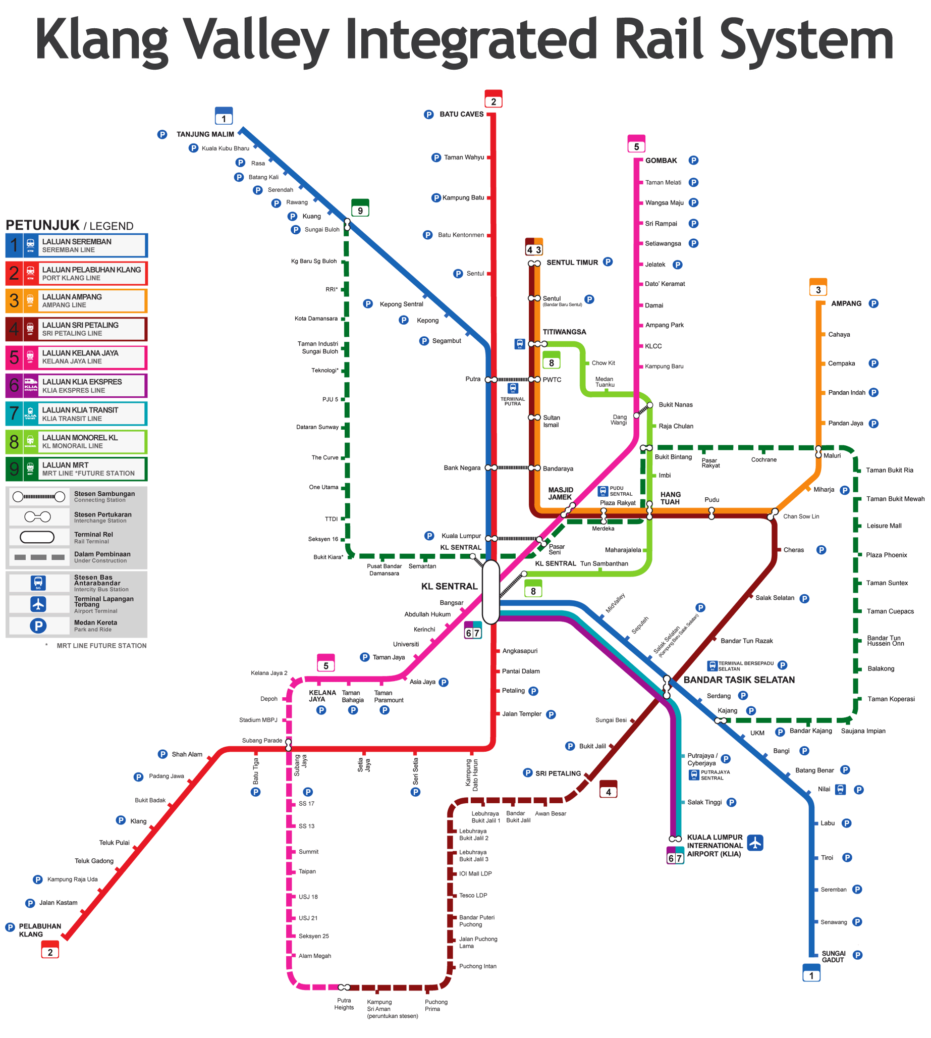 Klang Valley Integrated Rail Map Big 