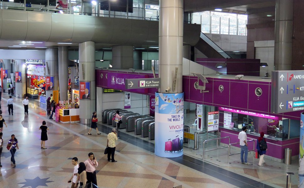 Ticket counter and entrance of KLIA Transit