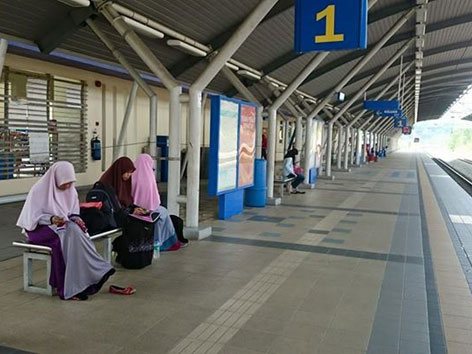 Commuters waiting at the station