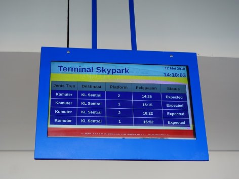 Train schedule display monitor