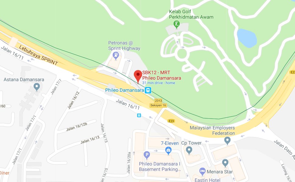 Location of Phileo Damansara MRT station