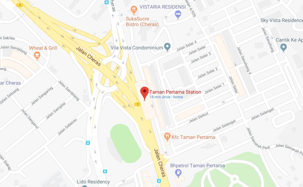 Location of Taman Pertama MRT station