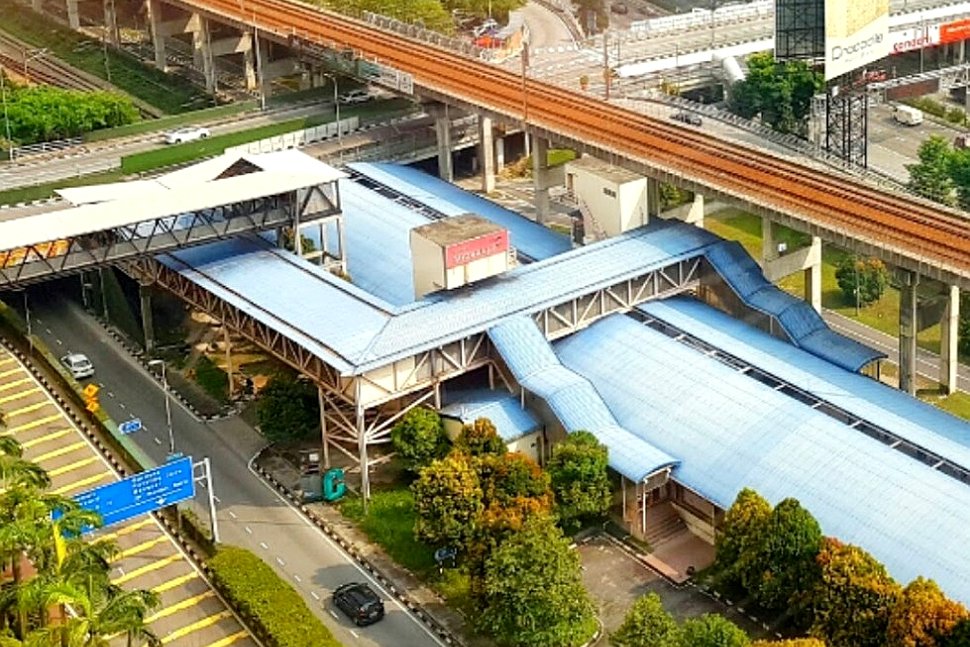 Aerial view of Mid Valley KTM Komuter station