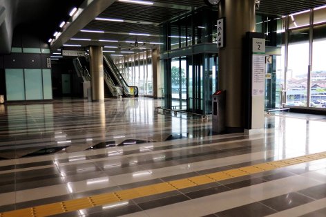 Escalators and lift for level access at Bandar Tun Hussein Onn MRT station