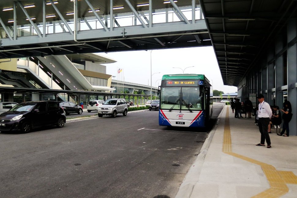 Feeder bus waiting near entrance B at Bandar Tun Hussein Onn MRT station
