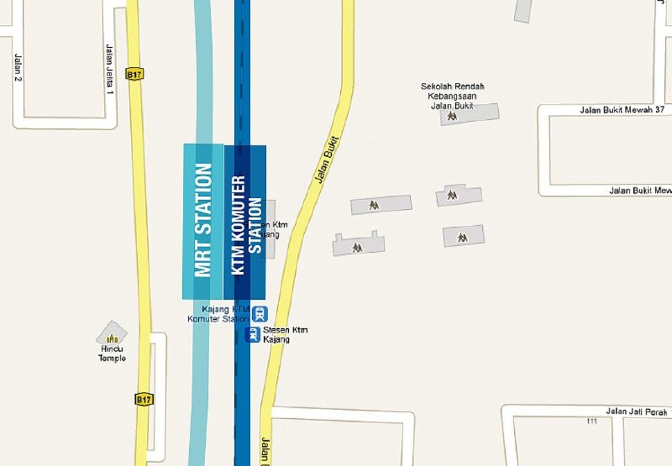 Location map of Kajang station