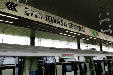 Platform 2 of Kwasa Sentral station towards Sungai Buloh