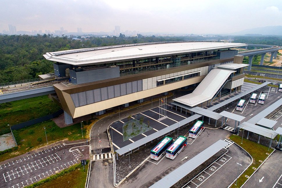 Aerial view of Kwasa Sentral MRT station