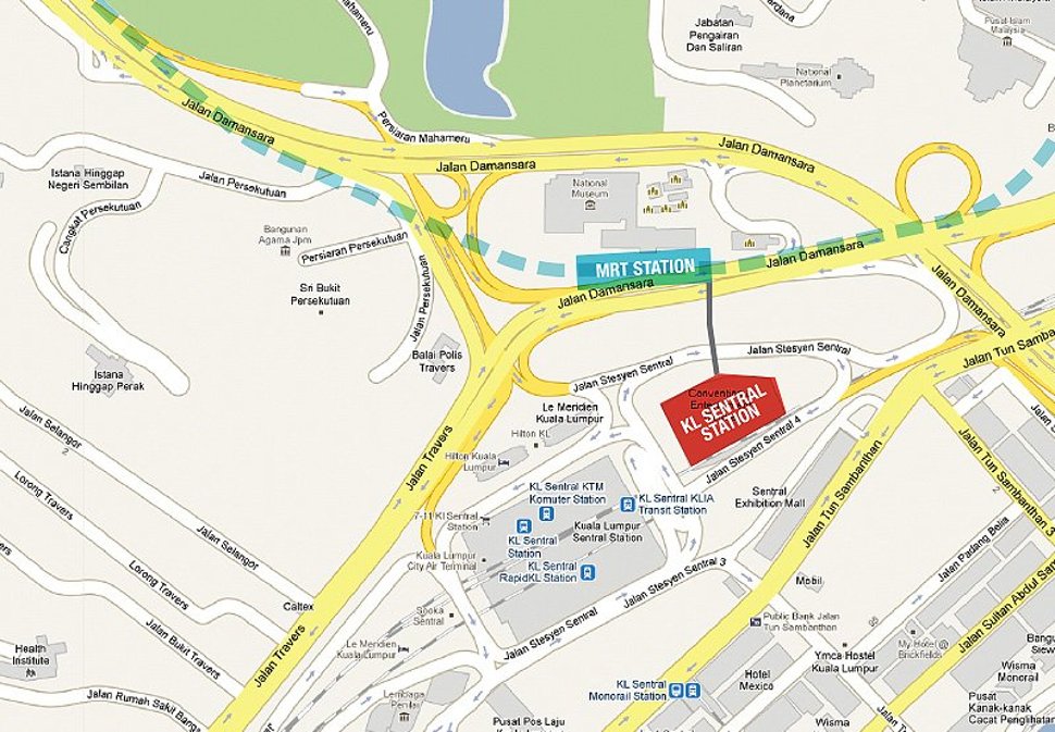 Muzium Negara station location map
