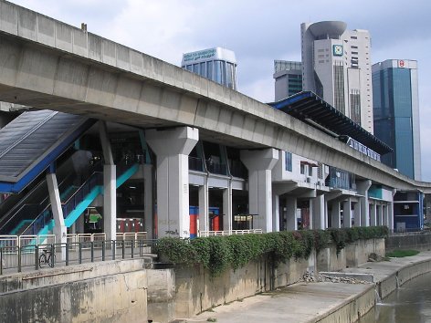 Exterior of the Pasar Seni LRT station.