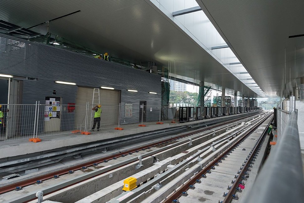 The completed train tracks at the Pusat Bandar Damansara Station. (Mar 2016)