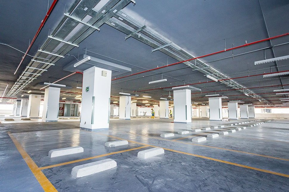 Inside the carpark of the multi-storey park and ride parking facility at the Sungai Jernih Station. Apr 2017