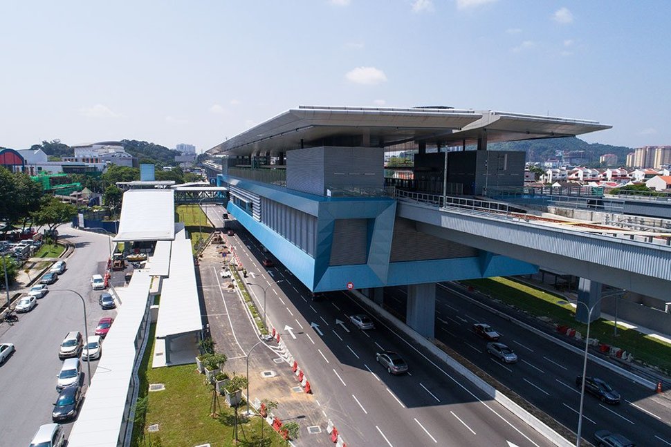 View of the completed Taman Mutiara MRT Station. Mar 2017