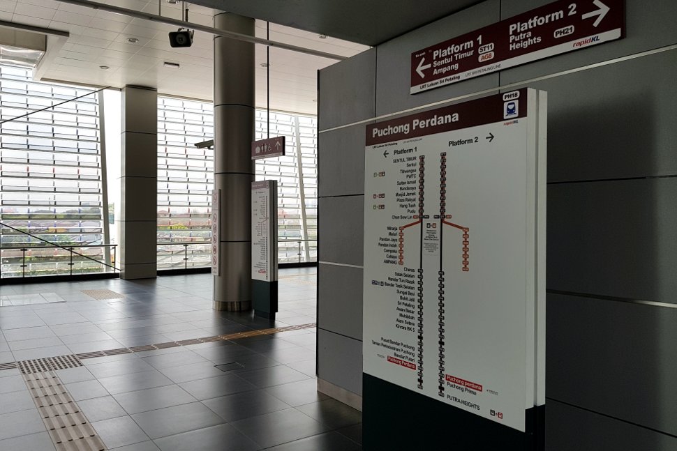 Signage board at concourse level