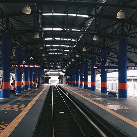Boarding platforms at LRT station
