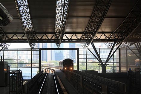 LRT train entering the station