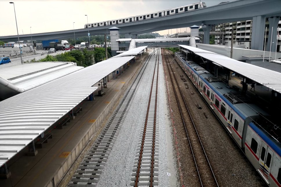 /rail tracks of the KTM station