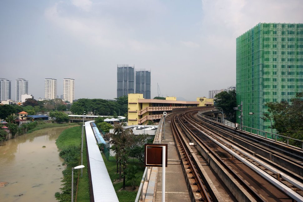 View of rail track and surrounding from the LRT station