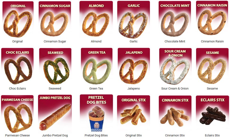 Auntie Anne's selection