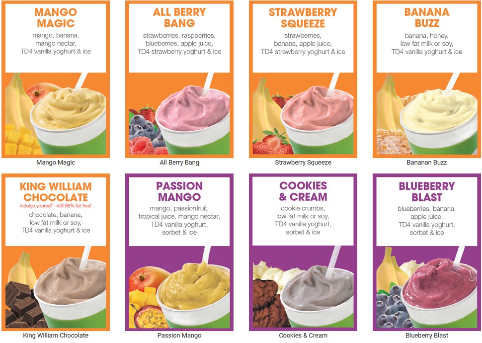 Boost Juice Bars' favourite choices