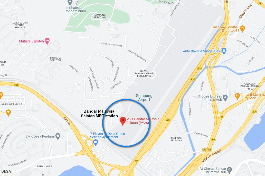 Location of Bandar Malaysia Selatan MRT station
