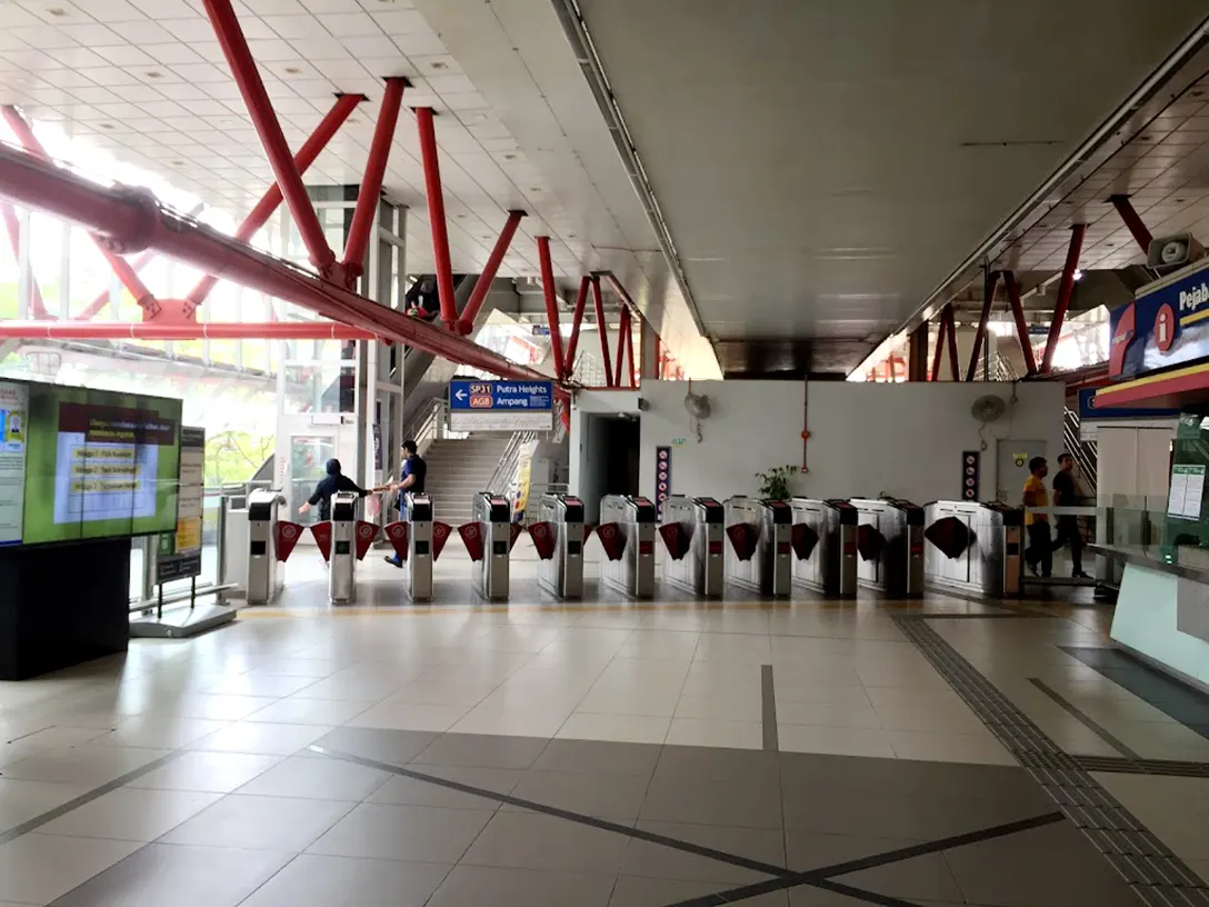 Faregates and Customer Service office at the Bandaraya LRT station