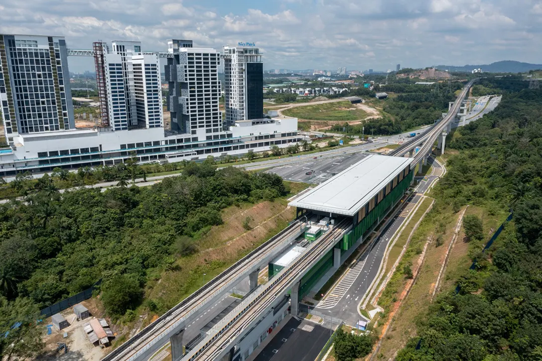 Overview of the station and external works completion at the Cyberjaya Utara MRT Station.
