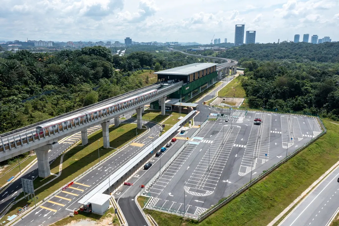 Overview of the at grade park and ride for Cyberjaya Utara MRT Station.
