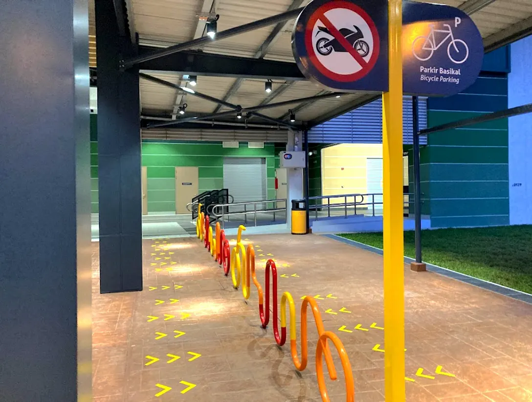 Bicycle parking area at Cyberjaya Utara MRT station