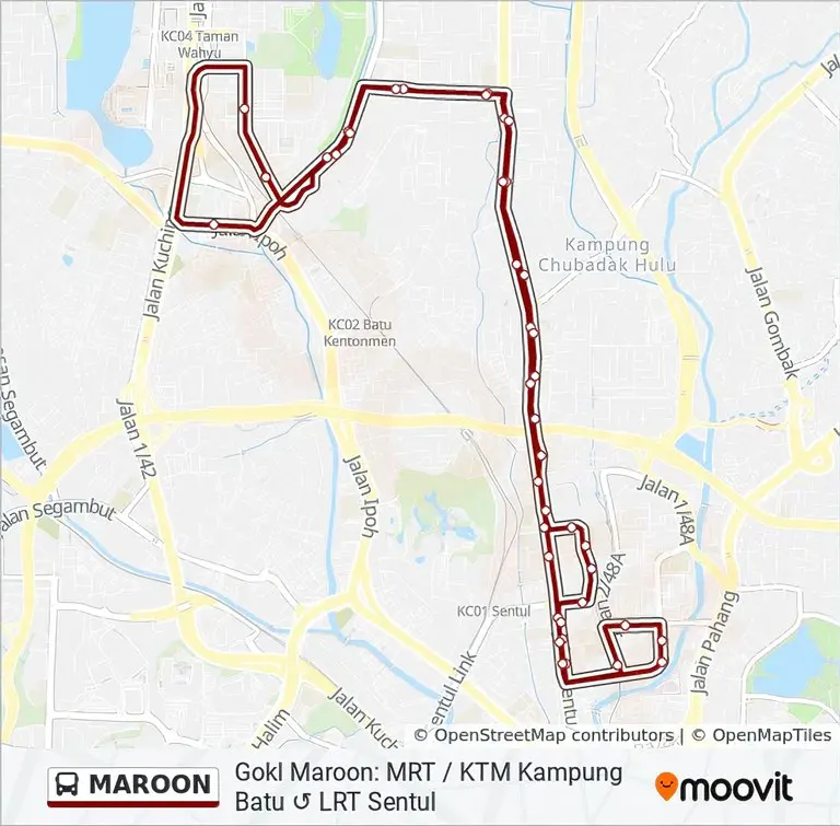 GoKL Maroon Line Route