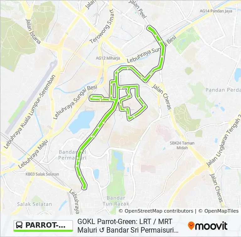 GoKL Parrot Green Line Route