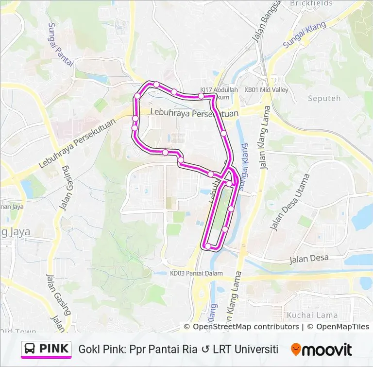 GoKL Pink Line Route