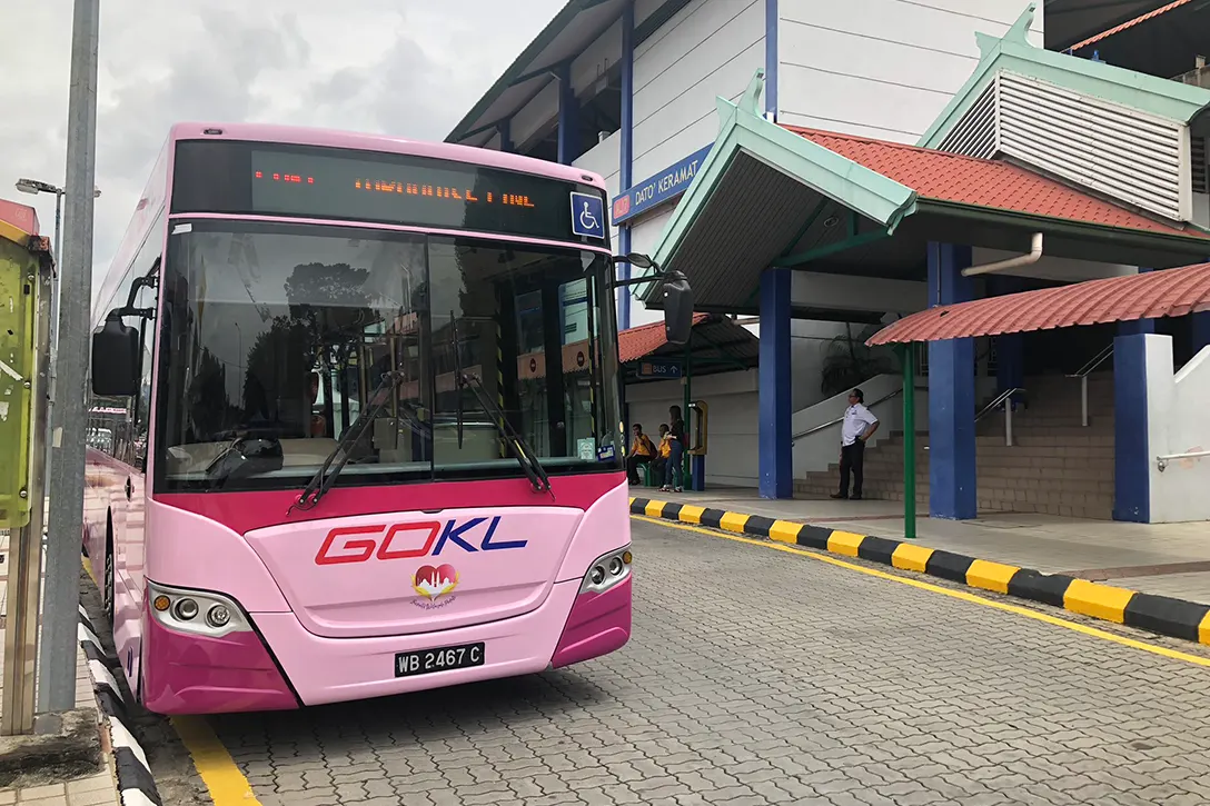 GoKL Turquoise Line bus at the Dato' Keramat LRT station