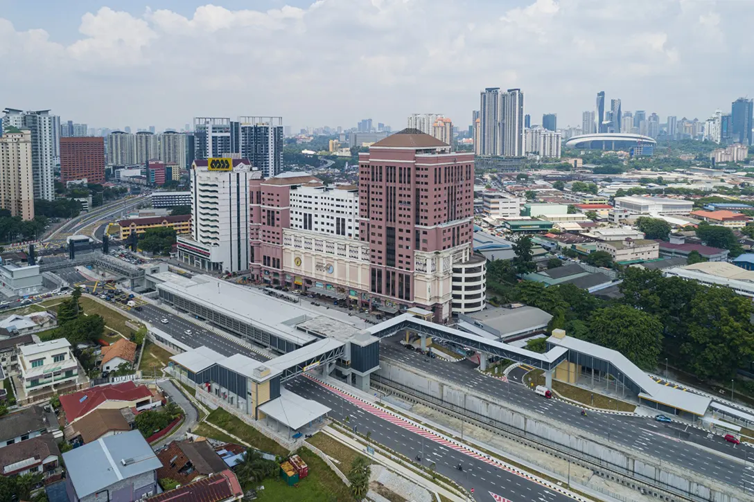 Aerial view of the Jalan Ipoh MRT station, August 2022