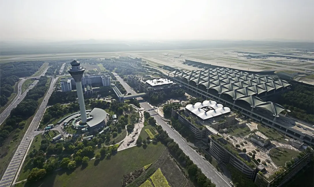 Aerial view of KLIA and its surrounding area