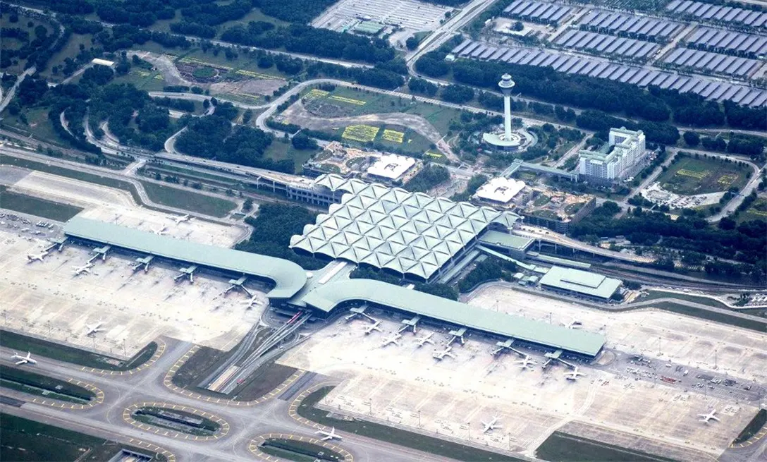 Aerial view of KLIA Main Terminal Building and Contact Pier