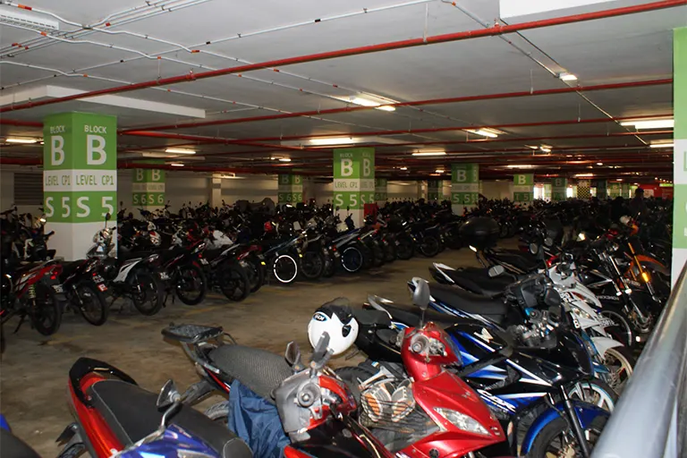Motorcycle parking bays